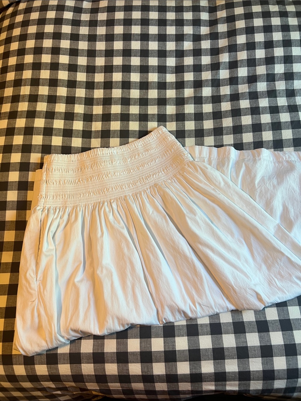 Madewell White Smocked Waist Maxi Skirt